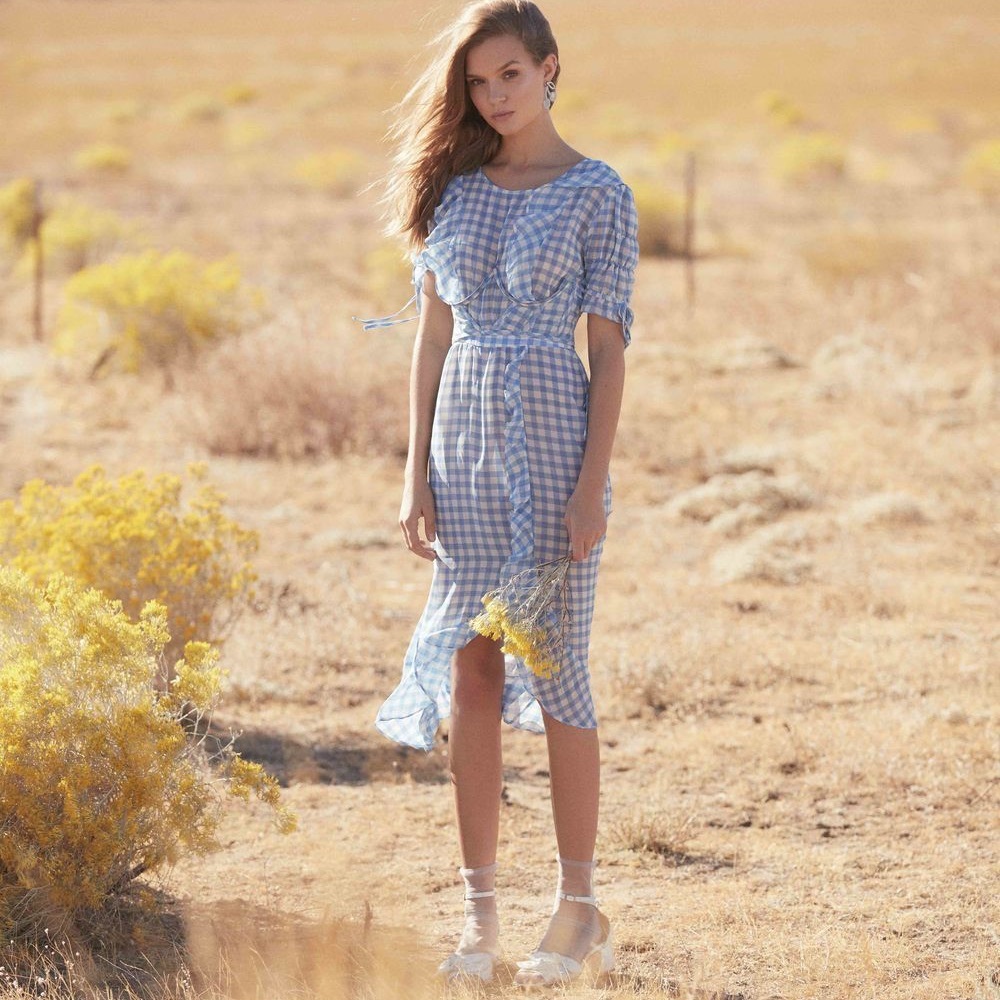 For love & lemons Dorothy ruffle midi dress